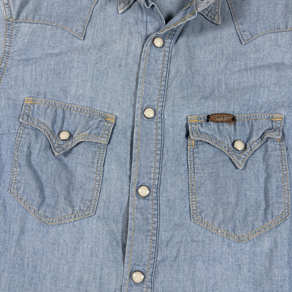 KAPITAL Kountry Embroidered Denim Western Shirt Indigo Womens Shirt Made Japan - Picture 3 of 9